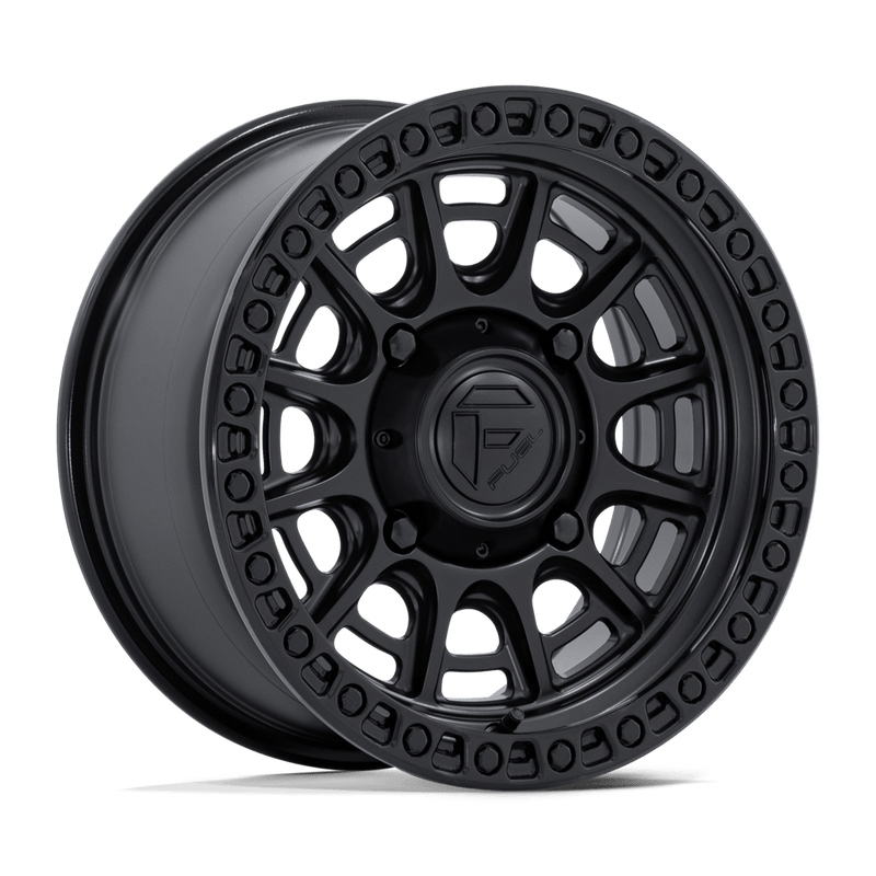 Fuel - CYCLE - Black - Matte Black with Gloss Black Lip - 15" x 7", 38 Offset, 6x139.7 (Bolt pattern), 100.30mm HUB