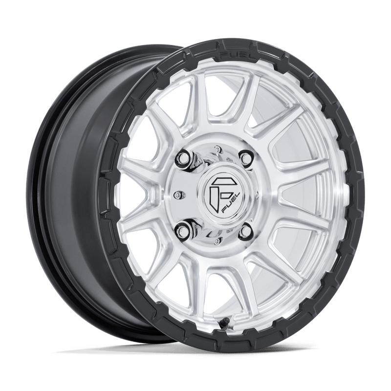 Fuel - PISTON - Silver - Hyper Silver Machined Face Matte Black Lip - 15" x 7", 38 Offset, 5x114.3 (Bolt pattern), 72.56mm HUB