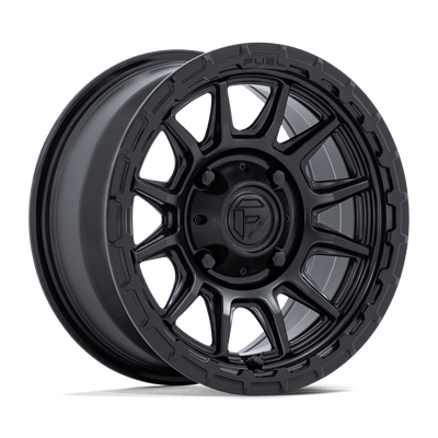 Fuel - PISTON - Black - Matte Black with Gloss Black Lip - 15" x 7", 38 Offset, 5x114.3 (Bolt pattern), 72.56mm HUB