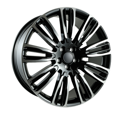 OE+ - LR02 - Black - Black Machined Face - 22" x 9.5", 45 Offset, 5x120 (Bolt pattern), 72.6mm HUB