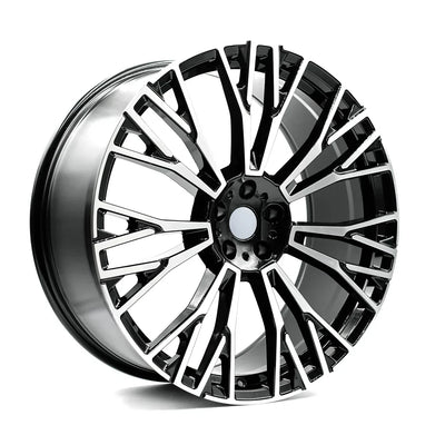 OE+ - BMX8 - Black - Gloss Black Machined Face - 22" x 9.5", 37 Offset, 5x112 (Bolt pattern), 66.6mm HUB