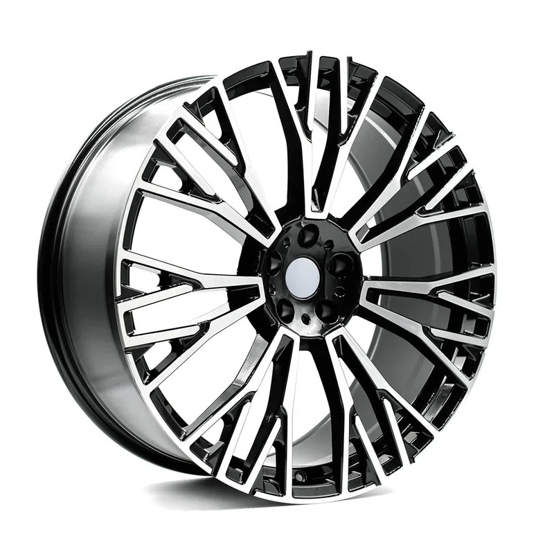 OE+ - BMX8 - Black - Gloss Black Machined Face - 22" x 9.5", 37 Offset, 5x112 (Bolt pattern), 66.6mm HUB
