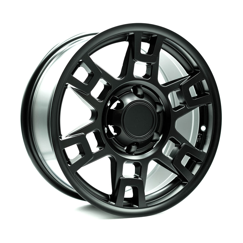 OE+ - TT01 - Black - Matte Black - 16" x 8", 0 Offset, 6x139.7 (Bolt pattern), 106.1mm HUB
