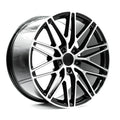 OE+ - P01 - Black - Gloss Black Machined Face - 21" x 11", 58 Offset, 5x130 (Bolt pattern), 71.60mm HUB
