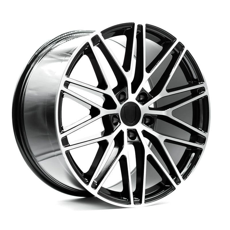 OE+ - P01 - Black - Gloss Black Machined Face - 21" x 11", 58 Offset, 5x130 (Bolt pattern), 71.60mm HUB