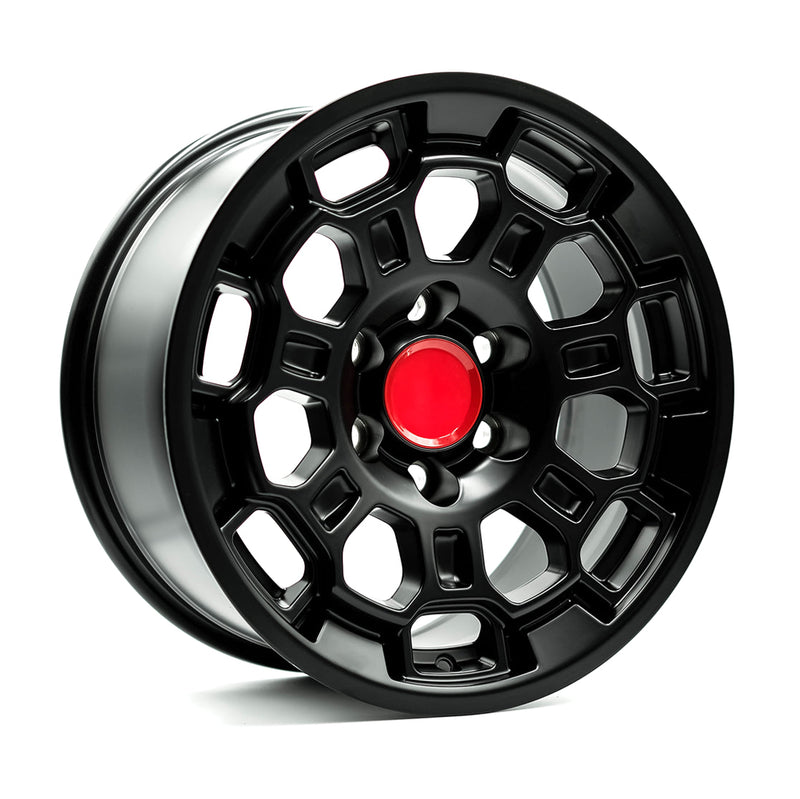 OE+ - TT03 - Black - Matte Black - 18" x 9", 15 Offset, 6x139.7 (Bolt pattern), 95.1mm HUB