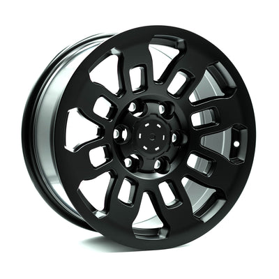 OE+ - TT04 - Black - Matte Black - 17" x 8", 15 Offset, 6x139.7 (Bolt pattern), 106.1mm HUB