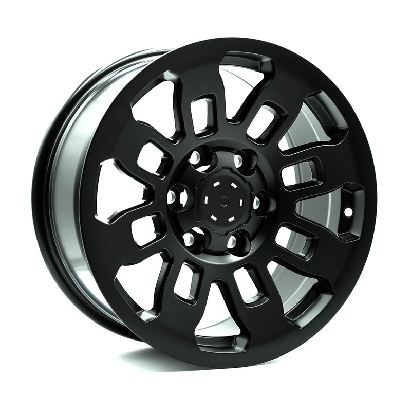 OE+ - TT04 - Black - Matte Black - 17" x 8", 15 Offset, 6x139.7 (Bolt pattern), 106.1mm HUB