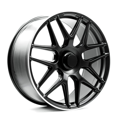 OE+ - MBG1 - Black - Matte Black Machined Lip - 22" x 10", 35 Offset, 5x130 (Bolt pattern), 84.10mm HUB