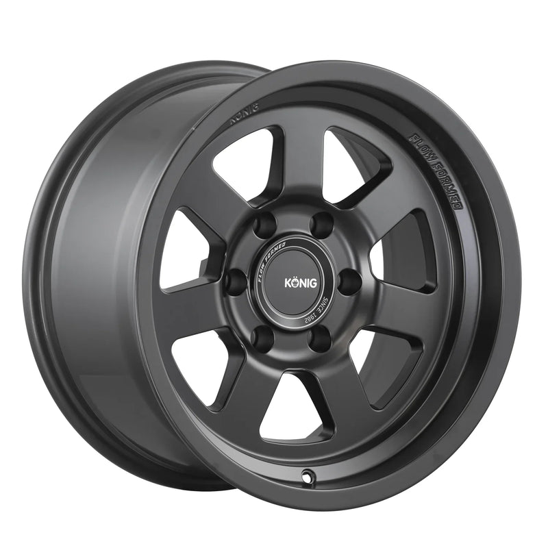 Konig - HT2 - Black - Matte Black - 17" x 8.5", -6 Offset, 6x139.7 (Bolt pattern), 106.1mm HUB