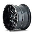 Ion Alloy - 141 - Black - GLOSS BLACK MILLED - 18" x 9", 18 Offset, 8x180 (Bolt Pattern), 124.1mm HUB