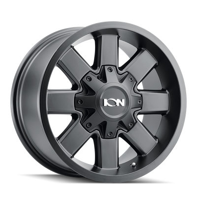 Ion Alloy - 141 - Black - Satin Black - 18" x 9", 18 Offset, 8x170 (Bolt pattern), 125.20mm HUB