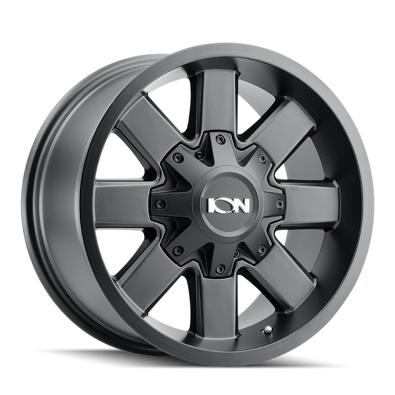 Ion Alloy - 141 - Black - Satin Black - 18" x 9", 18 Offset, 8x165.1 (Bolt pattern), 130.80mm HUB