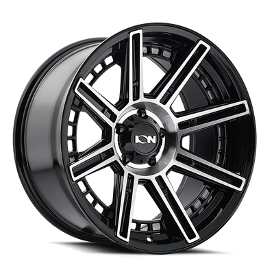 Ion Alloy - 149 - Black - Gloss Black Machined - 20" x 10", -24 Offset, 8x165.1 (Bolt pattern), 125.2mm HUB