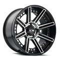 Ion Alloy - 149 - Black - Gloss Black Machined - 20" x 9", -12 Offset, 5x127 (Bolt pattern), 78.10mm HUB