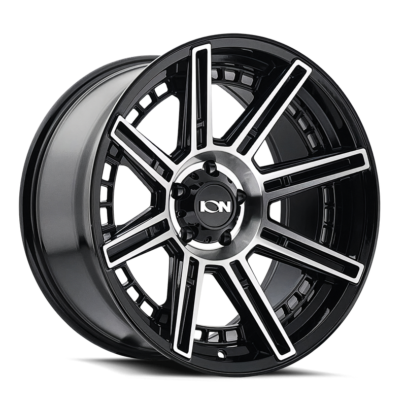 Ion Alloy - 149 - Black - Gloss Black Machined - 20" x 9", -12 Offset, 5x127 (Bolt pattern), 78.10mm HUB