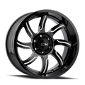 Ion Alloy - 151 - Black - Gloss Black Milled - 20" x 9", 0 Offset, 5x127 (Bolt pattern), 78.10mm HUB