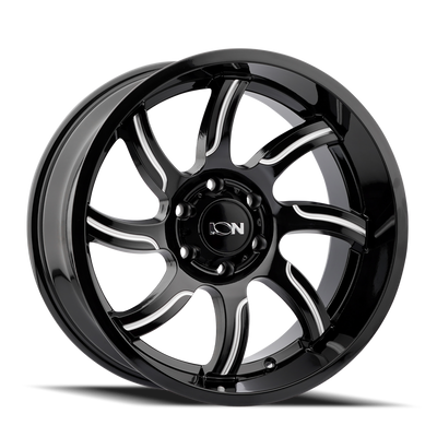 Ion Alloy - 151 - Black - Gloss Black Milled - 20" x 9", 0 Offset, 5x127 (Bolt pattern), 78.10mm HUB