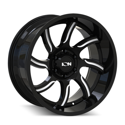 Ion Alloy - 151 - Black - Gloss Black/Milled - 20" x 9", 0 Offset, 6x135 (Bolt pattern), 87mm HUB
