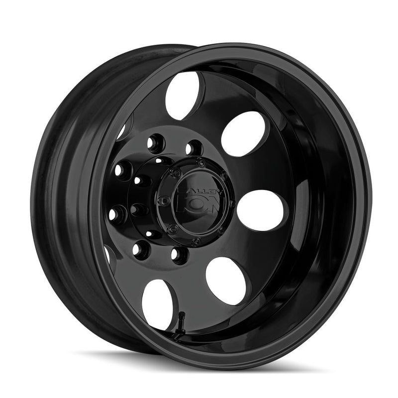 Ion Alloy - 167 - Black - Matte Black - 16" x 6", -125 Offset, 8x170 (Bolt pattern), 130.18mm HUB