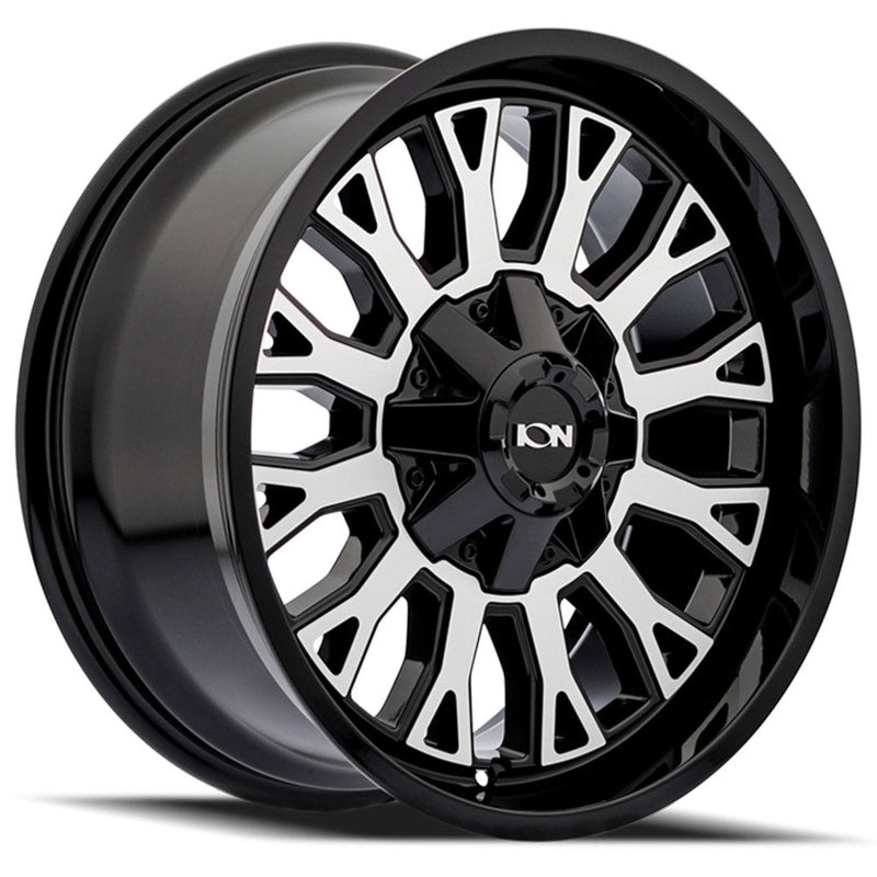 Ion Alloy - 152 - Black - Black/Machined - 20" x 9", 0 Offset, 8x170 (Bolt pattern), 125.2mm HUB