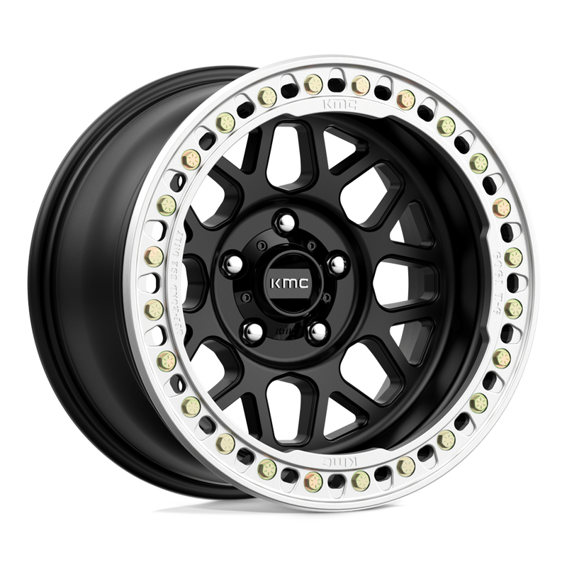 KMC Wheels - KM235 GRENADE CRAWL BEADLOCK - Black - Satin Black - 18" x 9", -24 Offset, 6x135 (Bolt pattern), 87.1mm HUB