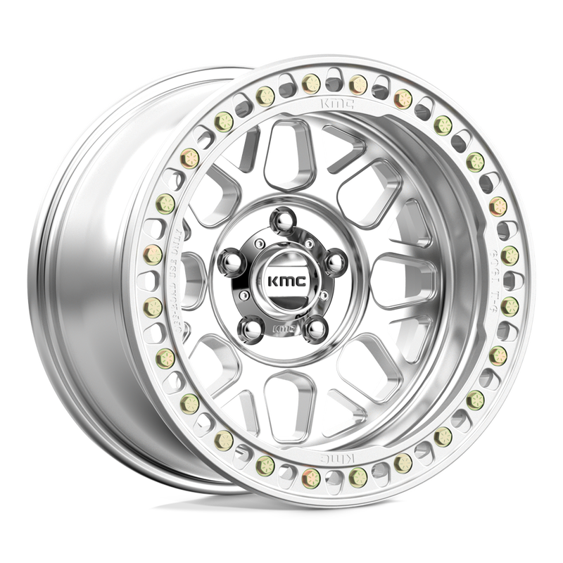 KMC Wheels - KM235 GRENADE CRAWL BEADLOCK - Silver - Machined - 18" x 9", -24 Offset, 8x170 (Bolt pattern), 125.1mm HUB