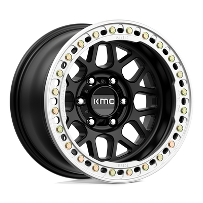 KMC Wheels - GRENADE - Black - Satin Black - 17" x 9", -38 Offset, 6x139.7 (Bolt pattern), 108.00mm HUB