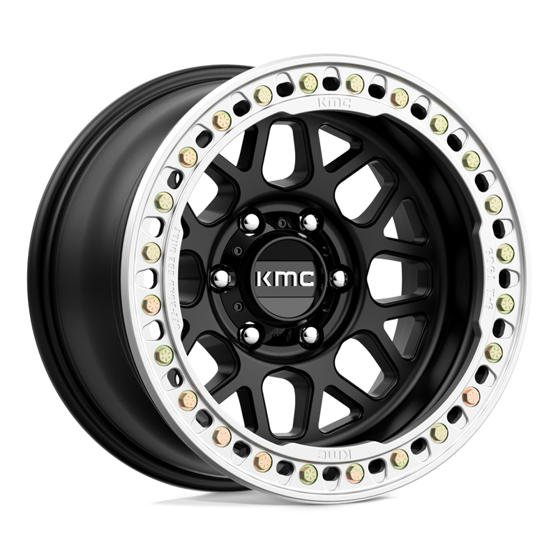 KMC Wheels - GRENADE - Black - Satin Black - 17" x 9", -38 Offset, 6x139.7 (Bolt pattern), 108.00mm HUB