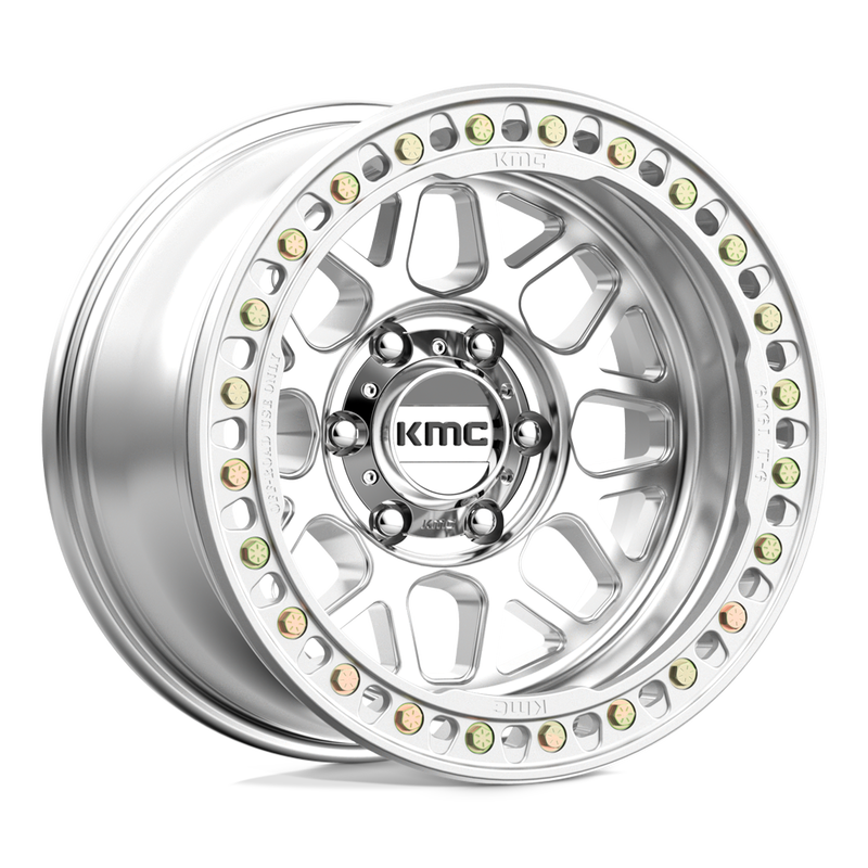 KMC Wheels - GRENADE - Silver - Machined - 17" x 9", -38 Offset, 6x139.7 (Bolt pattern), 108.00mm HUB