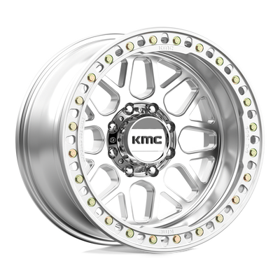 KMC Wheels - KM235 GRENADE CRAWL BEADLOCK - Silver - Machined - 20" x 10", -48 Offset, 8x170 (Bolt pattern), 125.1mm HUB