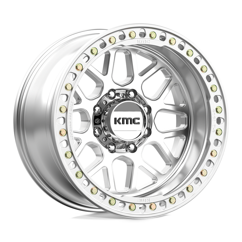 KMC Wheels - KM235 GRENADE CRAWL BEADLOCK - Silver - Machined - 20" x 10", -48 Offset, 8x170 (Bolt pattern), 125.1mm HUB
