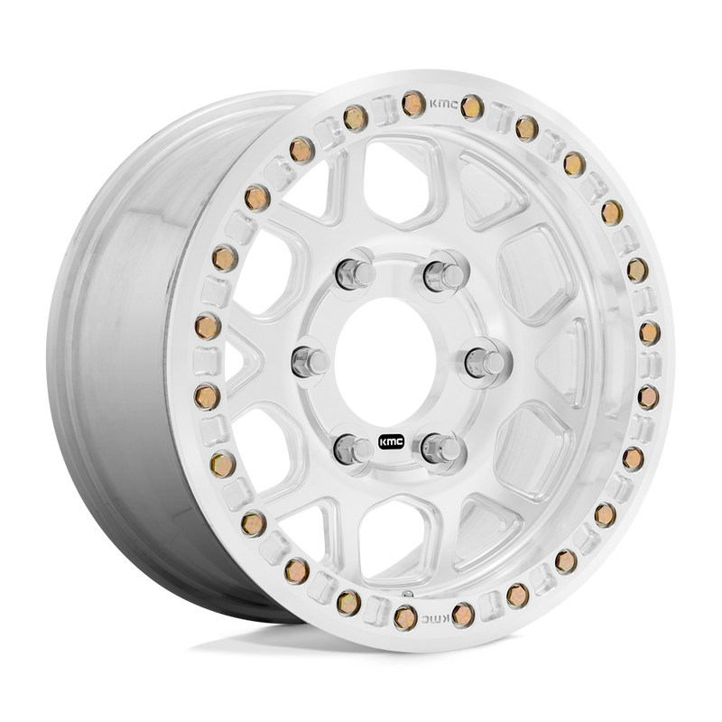 KMC Wheels - KM444 MESA FORGED BEADLOCK - Chrome - Raw Machined - 17" x 9", 0 Offset, 6x135 (Bolt pattern), 87.10mm HUB