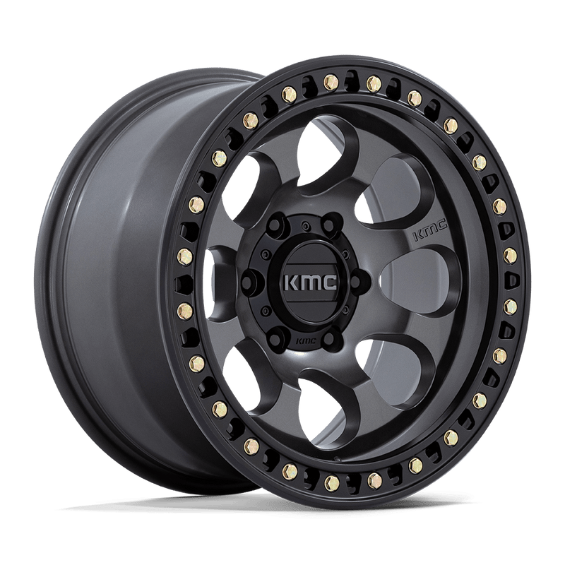 KMC Wheels - KM550 RIOT SBL - Gunmetal - Anthracite with Satin Black Lip - 18" x 9", 18 Offset, 6x139.7 (Bolt pattern), 106.1mm HUB