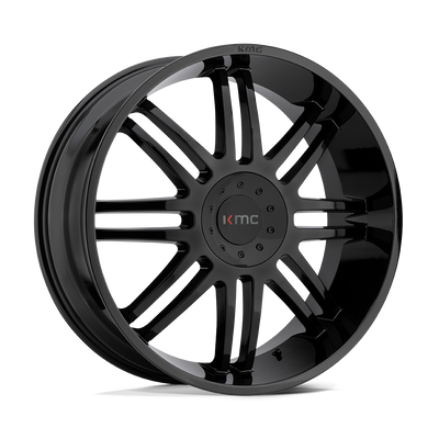KMC Wheels - KM714 REGULATOR - Black - Gloss Black - 22" x 9.5", 30 Offset, 5x114.3/120 (Bolt pattern), 74.1mm HUB
