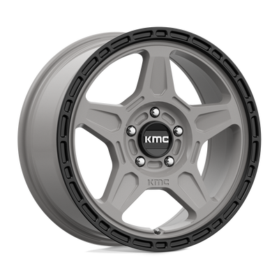 KMC Wheels - KM721 ALPINE - Grey - Satin Gray with Black Lip - 17" x 8", 38 Offset, 5x114.3 (Bolt pattern), 72.56mm HUB
