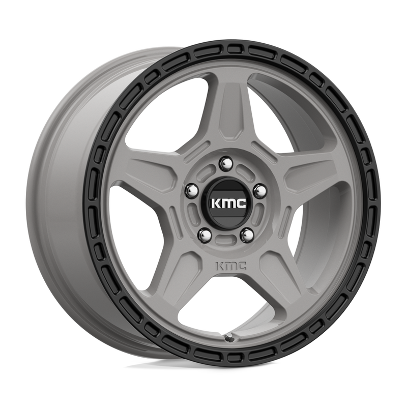 KMC Wheels - KM721 ALPINE - Grey - Satin Gray with Black Lip - 17" x 8", 38 Offset, 5x114.3 (Bolt pattern), 72.56mm HUB
