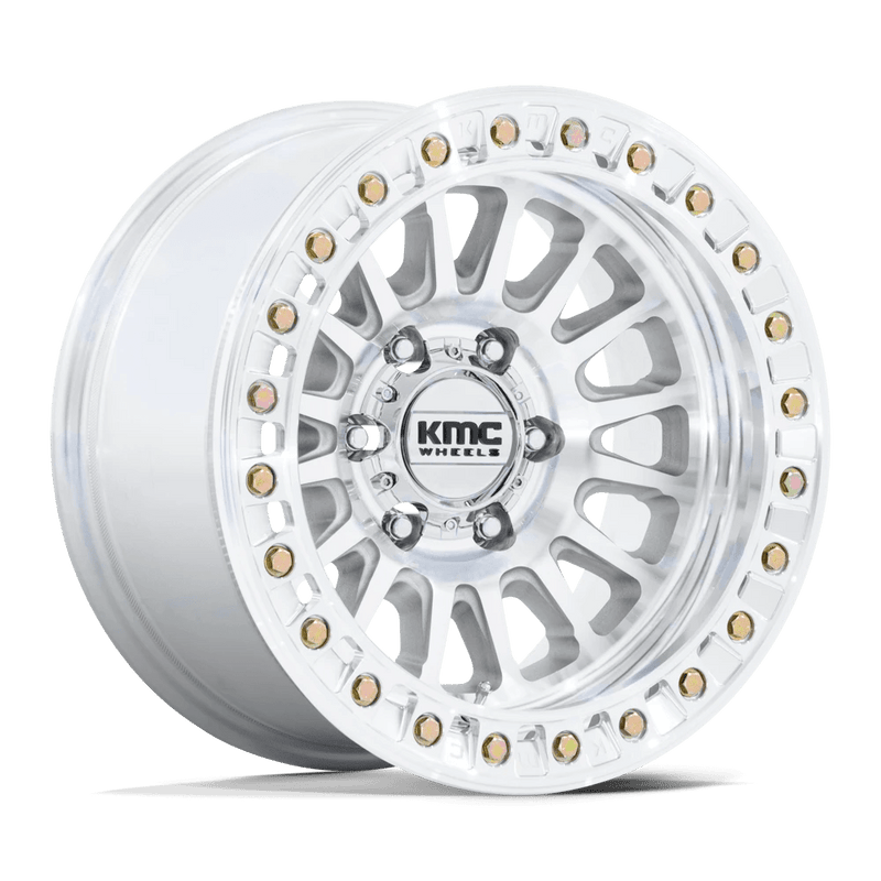 KMC Wheels - KM239 IMPACT BEADLOCK - Silver - Machined - 17" x 9", 25 Offset, 6x139.7 (Bolt pattern), 108mm HUB