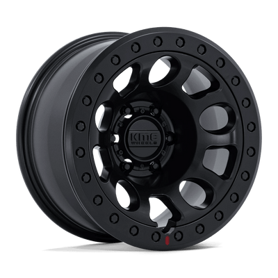 KMC Wheels - KM241 E25 BEADLOCK - Black - Blackout - 17" x 9", 1 Offset, 6x139.7 (Bolt pattern), 108mm HUB