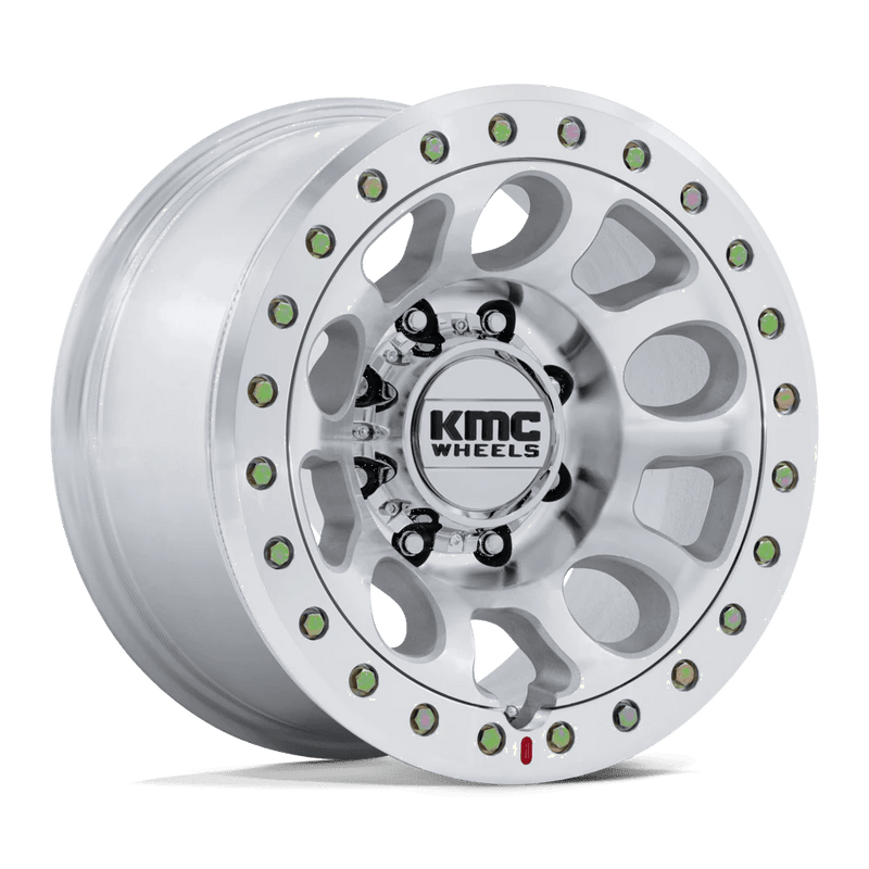 KMC Wheels - KM241 E25 BEADLOCK - Silver - Machined - 17" x 9", -38 Offset, 8x165.1 (Bolt pattern), 125.1mm HUB