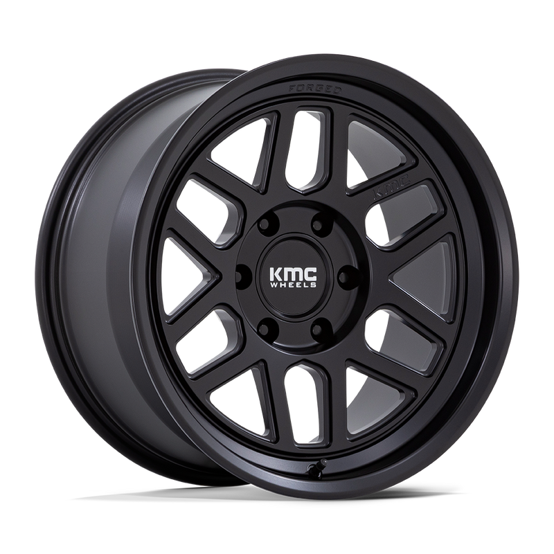 KMC Wheels - KM446 MESA FORGED MONOBLOCK - Black - Satin Black - 18" x 9", 0 Offset, 6x135 (Bolt pattern), 87.10mm HUB