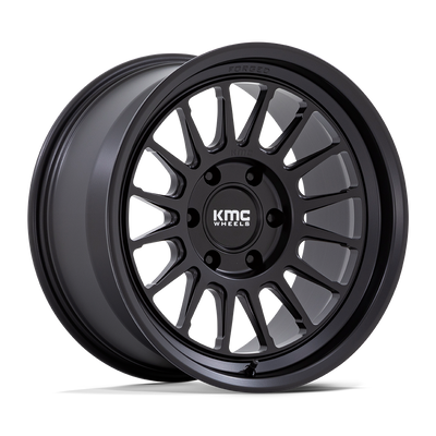 KMC Wheels - KM447 IMPACT FORGED MONOBLOCK - Black - Satin Black - 18" x 9", 0 Offset, 6x135 (Bolt pattern), 87.10mm HUB