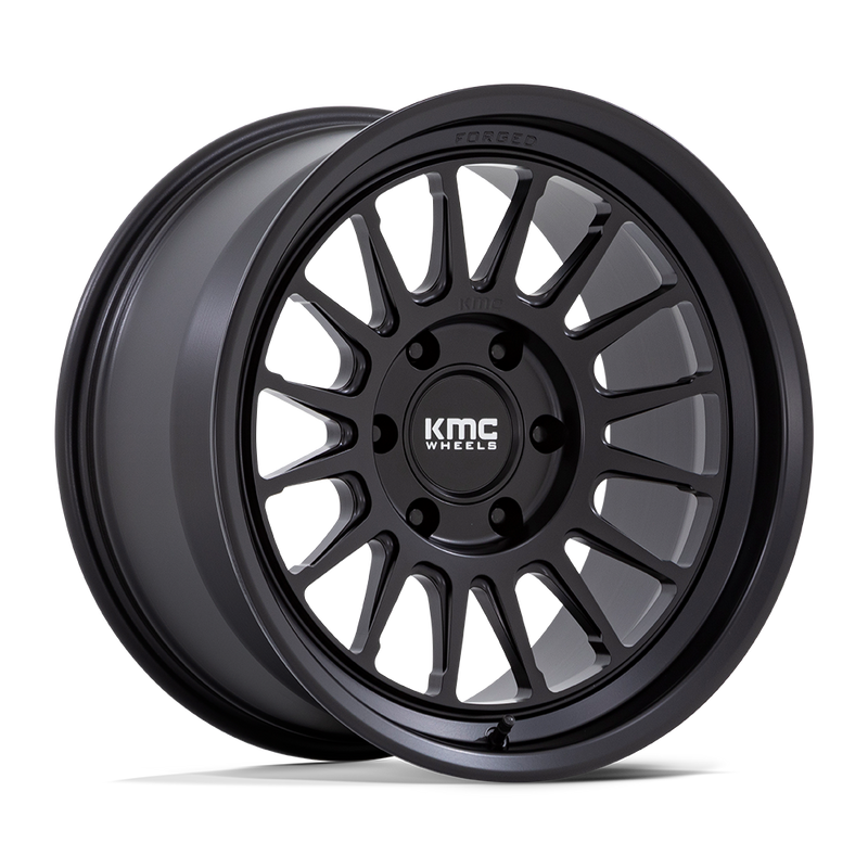 KMC Wheels - KM447 IMPACT FORGED MONOBLOCK - Black - Satin Black - 17" x 8.5", -10 Offset, 6x139.7 (Bolt pattern), 106.10mm HUB