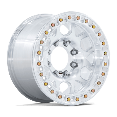KMC Wheels - KM450 MESA FORGED SLOTTED BEADLOCK - Silver - Raw Machined - 17" x 9", -12 Offset, 8x165.1 (Bolt pattern), 125.1mm HUB