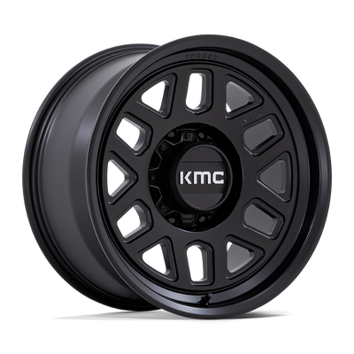 KMC Wheels - KM451 MESA FORGED MONOBLOCK - Black - Satin Black - 18" x 9", -12 Offset, 8x165.1 (Bolt pattern), 125.10mm HUB