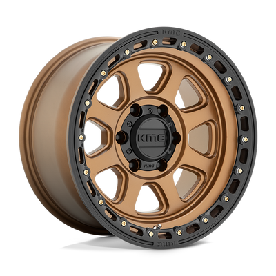 KMC Wheels - KM548 CHASE - Bronze - Matte Bronze with Black Lip - 18" x 9", 18 Offset, 8x165.1 (Bolt pattern), 125.1mm HUB