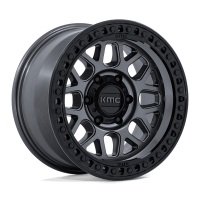 KMC Wheels - KM549 GRS - Gunmetal - GLOSS GUNMETAL W/ GLOSS BLACK - 17" x 9", 0 Offset, 6x139.7 (Bolt Pattern), 106.1mm HUB