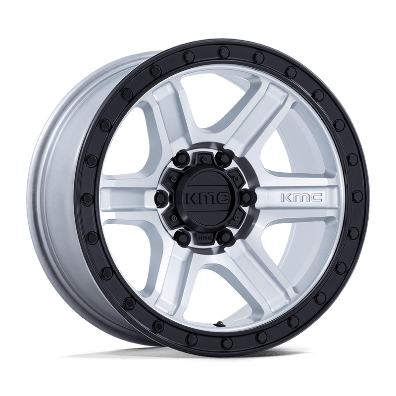 KMC Wheels - KM551 OUTRUN - Silver - Machined with Gloss Black Lip - 17" x 8.5", 18 Offset, 6x135 (Bolt pattern), 87.1mm HUB