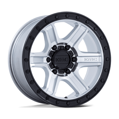 KMC Wheels - KM551 OUTRUN - Silver - Machined with Gloss Black Lip - 17" x 8.5", -10 Offset, 6x135 (Bolt pattern), 87.1mm HUB