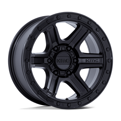 KMC Wheels - KM551 OUTRUN - Black - Matte Black with Gloss Black Lip - 17" x 8.5", -10 Offset, 5x127 (Bolt pattern), 71.5mm HUB